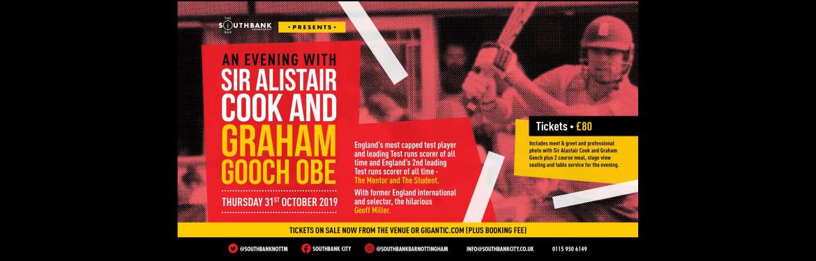 An Evening with Sir Alistair Cook and Graham Gooch OBE tickets