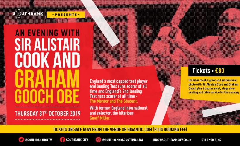 An Evening with Sir Alastair Cook and Graham Gooch OBE tickets