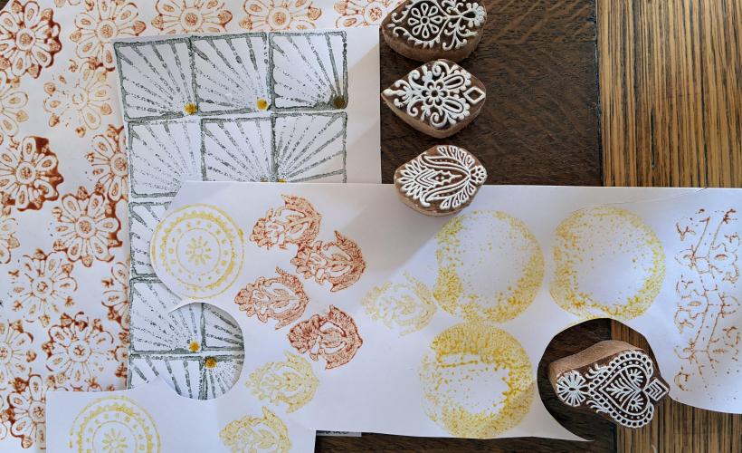 Block print workshop using natural dyes