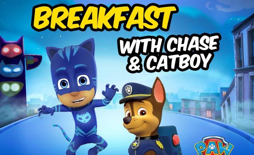 Breakfast with Chase and Catboy from PJ Masks