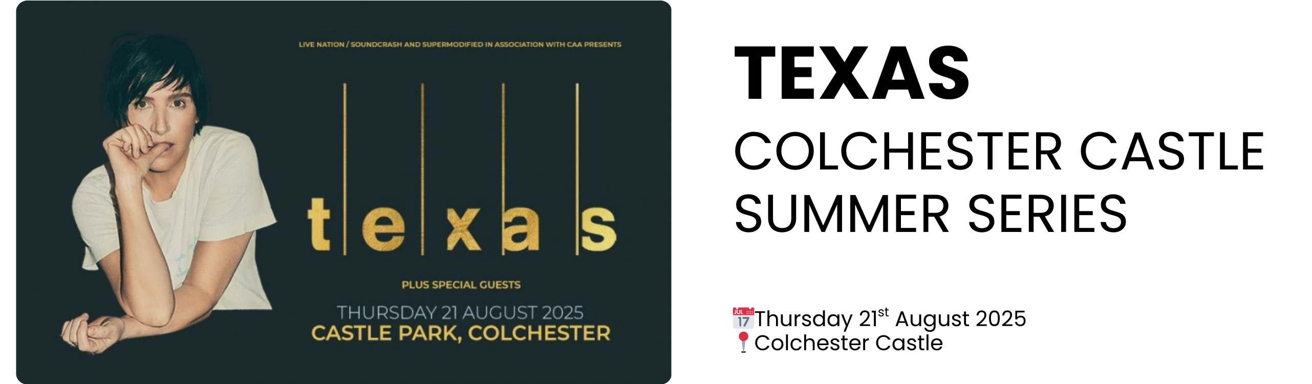 TEXAS COLCHESTER CASTLE SUMMER SERIES  📅Thursday 21st August 2025 📍Colchester Castle