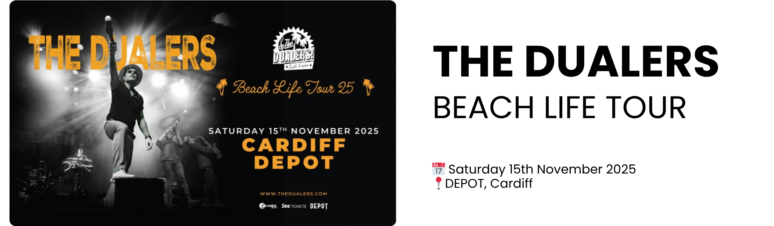 the dualers beach life tour  📅 Saturday 15th November 2025 📍DEPOT, Cardiffthe dualers beach life tour  📅 Saturday 15th November 2025 📍DEPOT, Cardiff