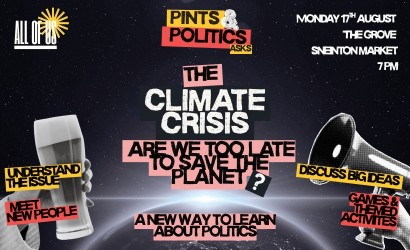 Pints & Politics asks: The Climate Crisis - is it too late to save the planet?  at The Grove, Nottingham