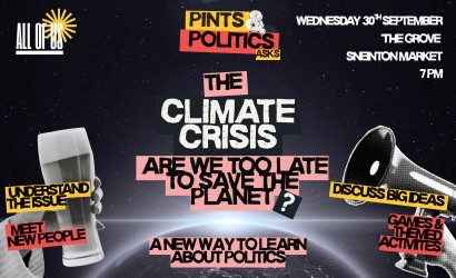 Pints & Politics asks: The Climate Crisis - is it too late to save the planet?  at The Grove, Nottingham