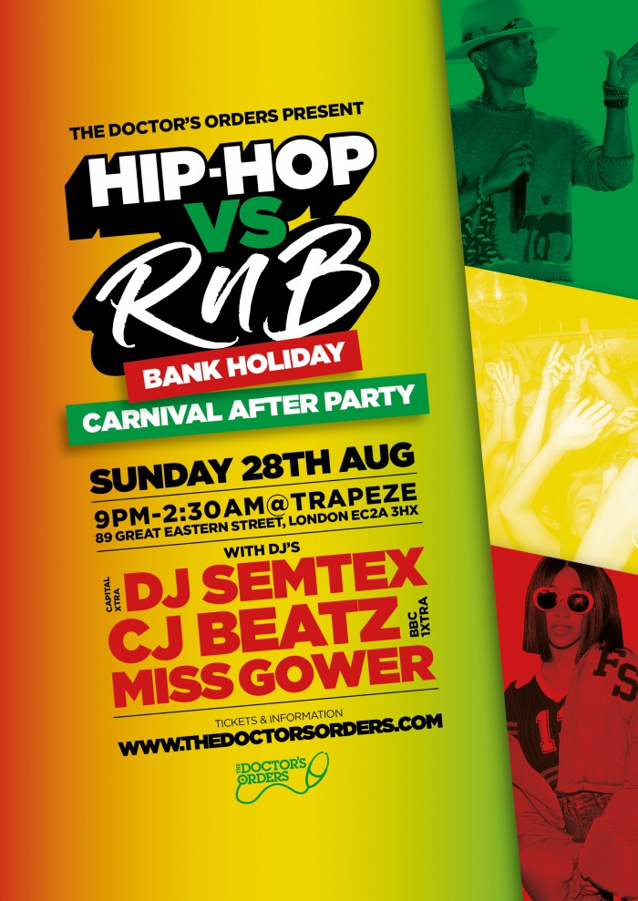 HIP-HOP vs R&B Bank Holiday Carnival After Party