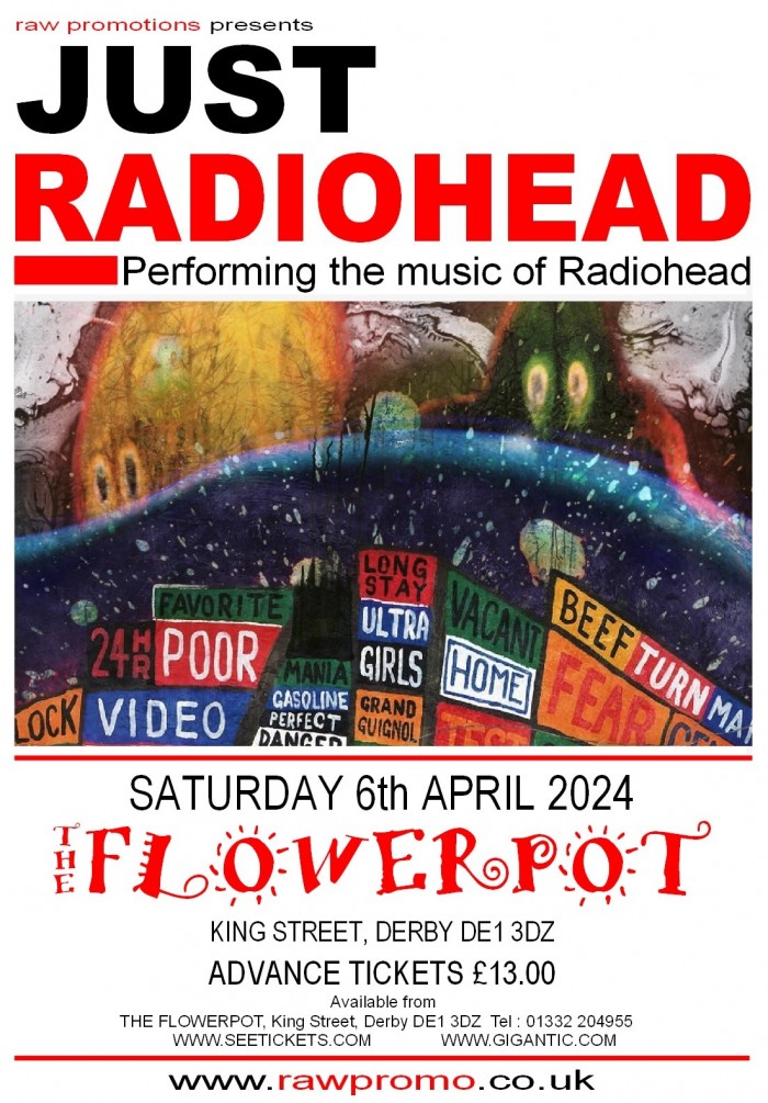 Just Radiohead Tickets The Flowerpot, Derby 06/04/2024 2000