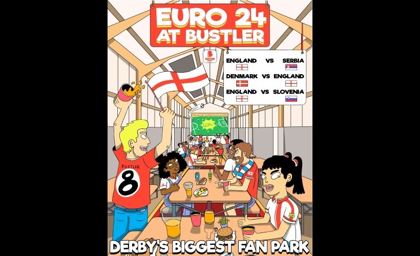  Bustler Fan Park - Euros 24 - Denmark Vs England