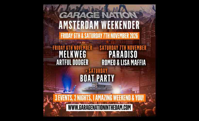 Garage Nation Amsterdam Weekender 2026WEEKENDER   at Amsterdam - Melkweg / Paradiso, Amsterdam