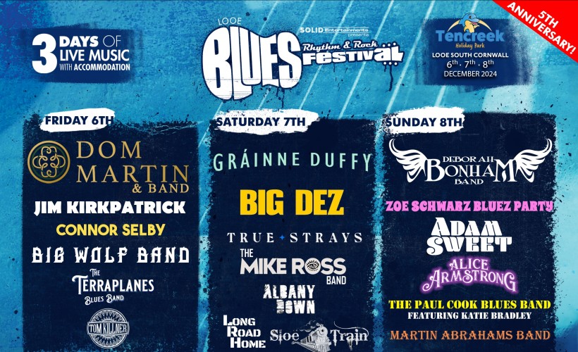 LOOE BLUES, RHYTHM & ROCK FESTIVAL   at LOOE Tencreek Holiday Park, Looe 