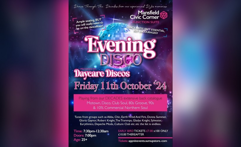 Mansfield Evening Disco   at Civic Corner and Events, Mansfield