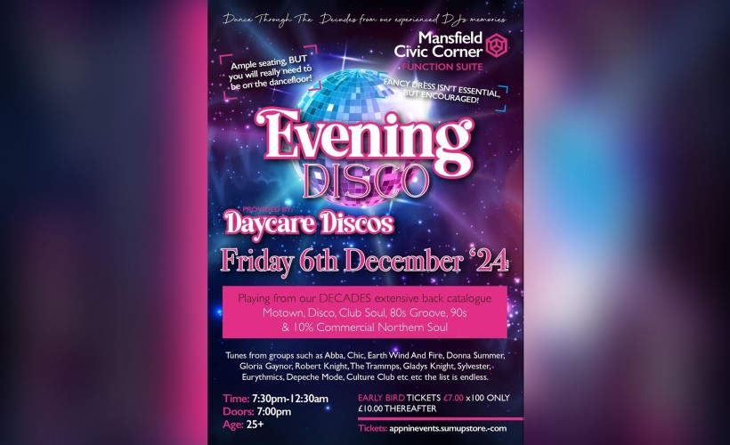 Mansfield Evening Disco   at Civic Corner and Events, Mansfield