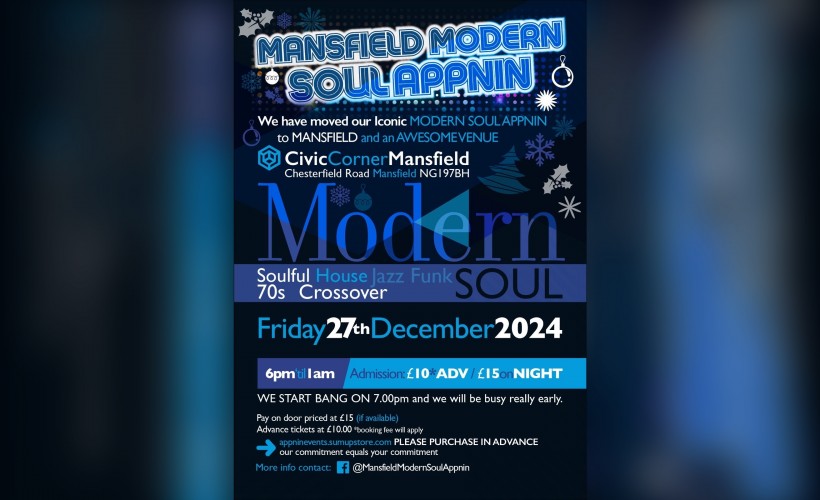 Mansfield Modern Soul APPNIN    at Civic Corner and Events, Mansfield