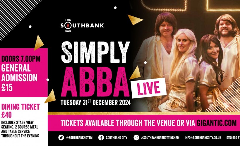 Simply ABBA live New Years Eve  at Southbank Bar - Nottingham City, Nottingham