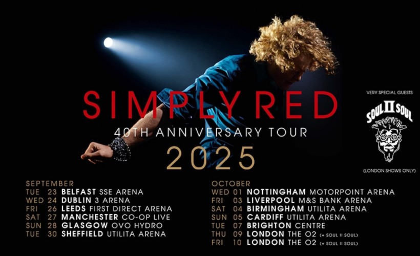 Simply Red - 40th Anniversary  at Brighton Centre, Brighton