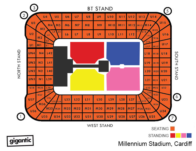 Millennium Stadium Map